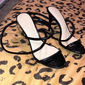 Veronica Beard Black Strappy Heels
